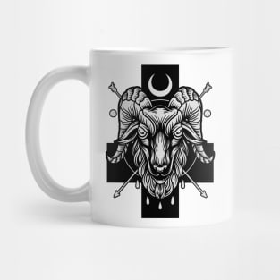 Celestial Satanic Cross Goat Mug